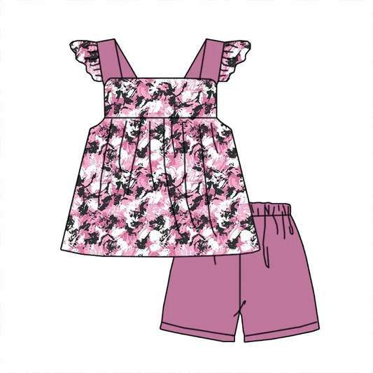 6.21 Purple Tie-Dye Short Sleeve Suit