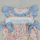 SR3973 Sibling Baby Girls Flowers Mama's Mini Ruffle Romper Scallop Tunic Short Clothes Sets