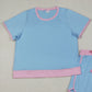 3.28 GSD3674 Light blue pink cotton top skirt adult women outfits