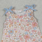 4.1 GSSO3393 Baby Girls Sleeveless Colorful Flowers Scallop Tunic Ruffle Shorts Clothes Set