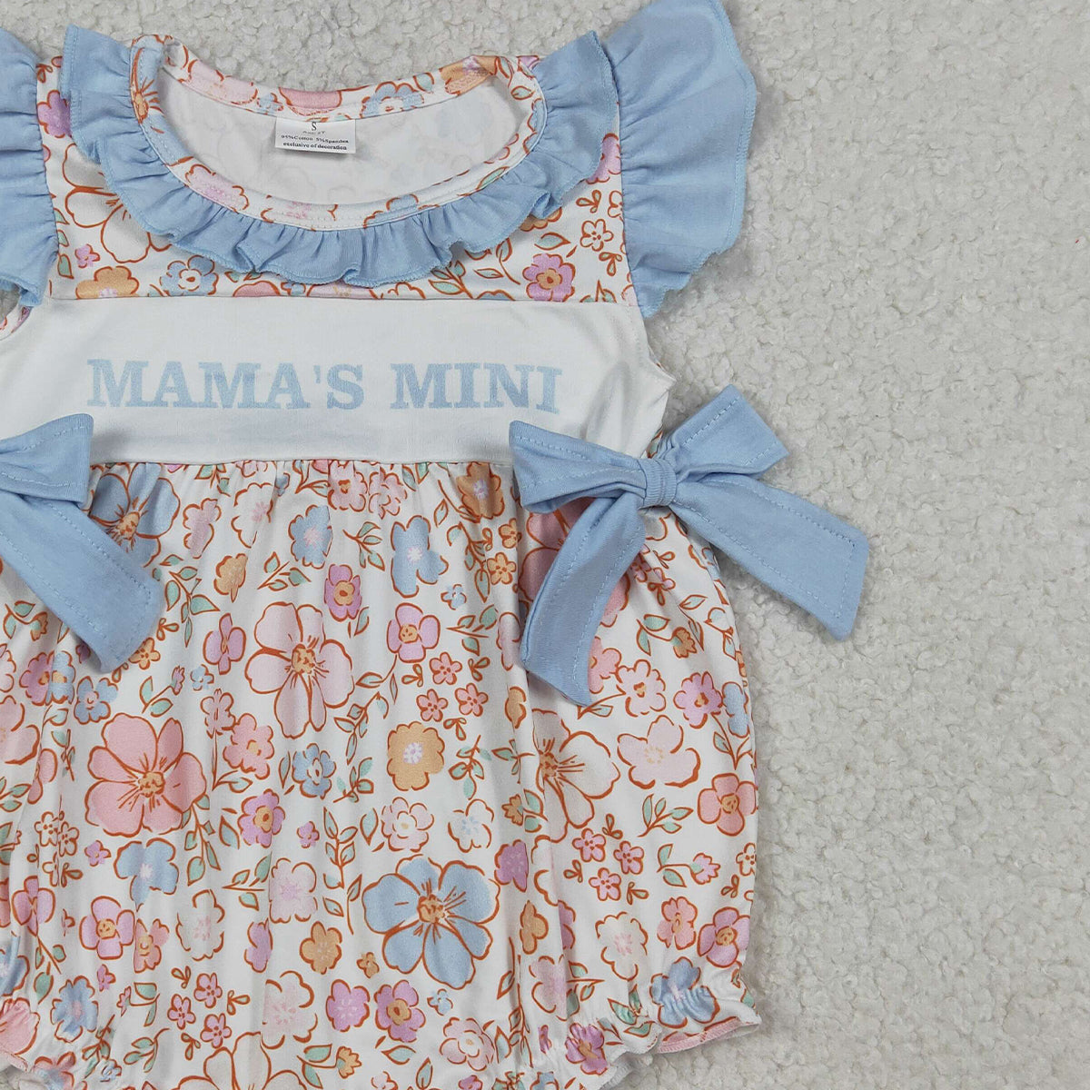 SR3973 Sibling Baby Girls Flowers Mama's Mini Ruffle Romper Scallop Tunic Short Clothes Sets