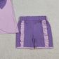 3.30 GSSO3461 Baby Girls Lavender Sleeveless Back Bows Tunic Ruffle Shorts Clothes Sets