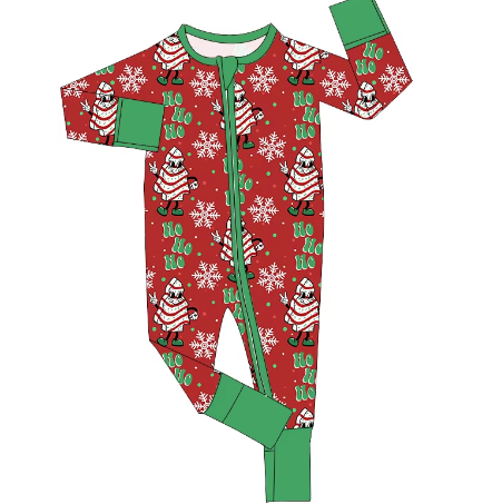 6.18 Christmas tree snowflake zipper toddler clothes
