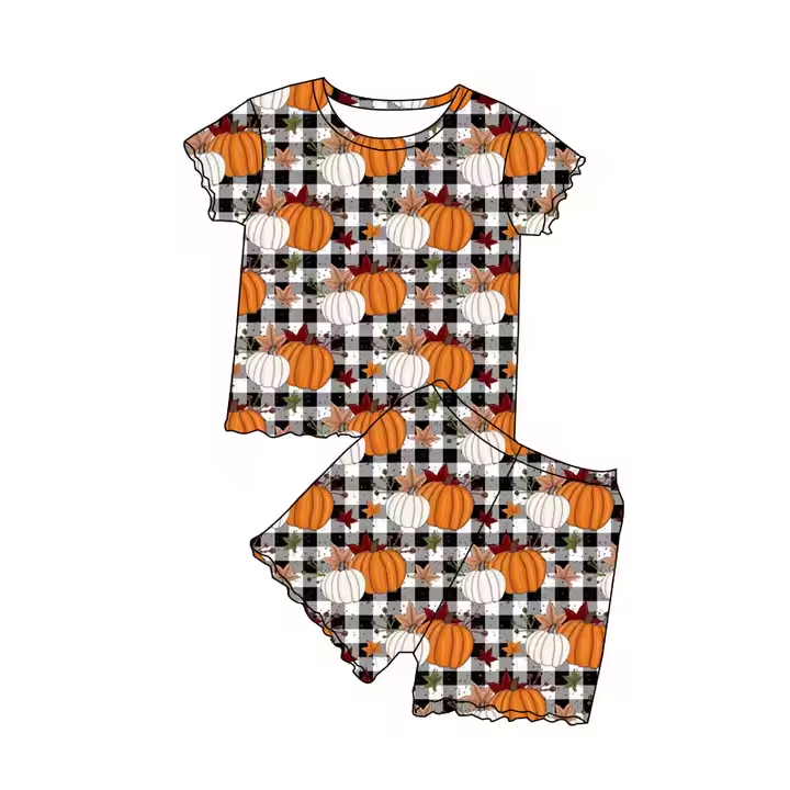 6.9 Plaid Thanksgiving Pumpkin Set