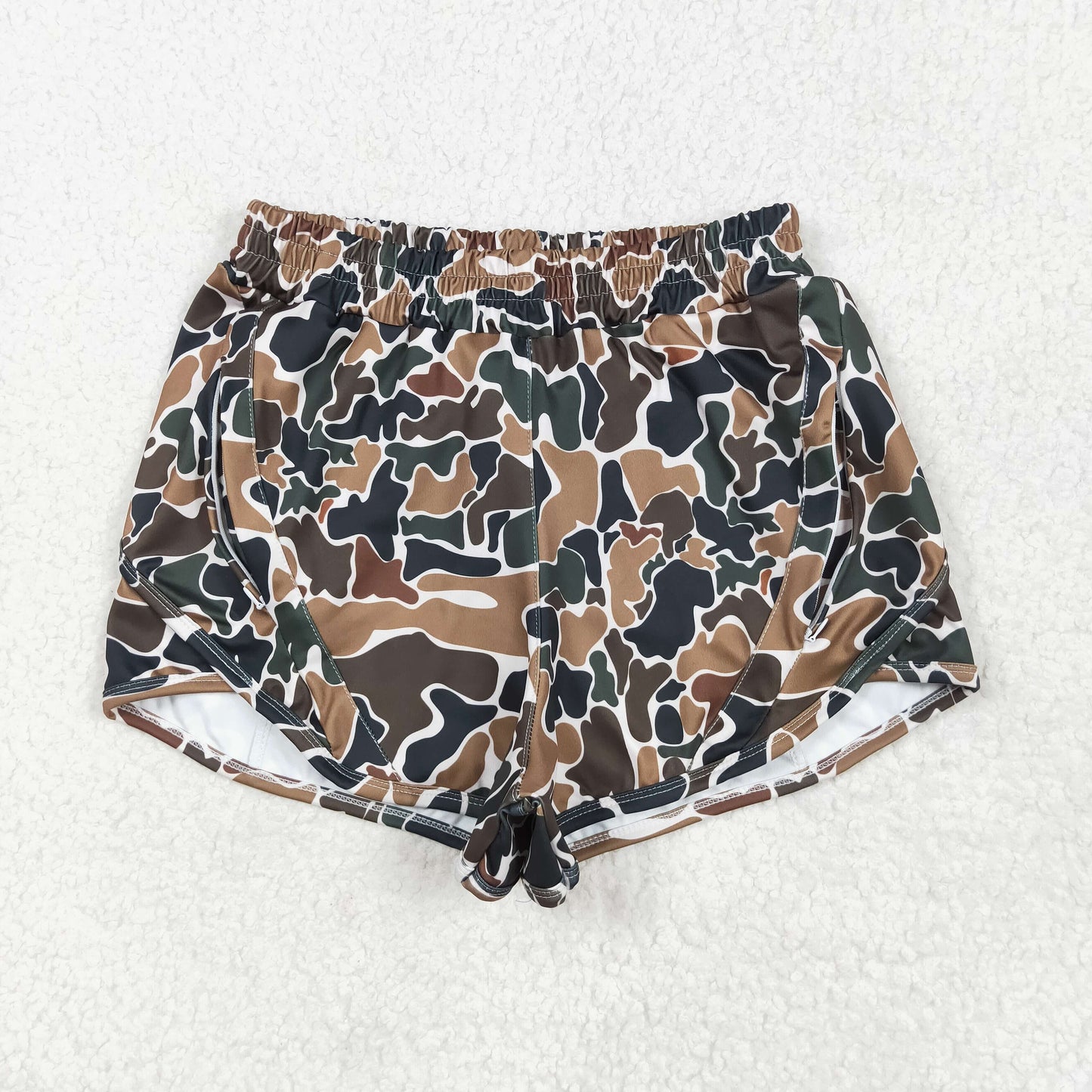 5.1  SS0469 Adult female brown green camouflage beige yoga shorts