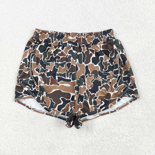 5.1  SS0469 Adult female brown green camouflage beige yoga shorts