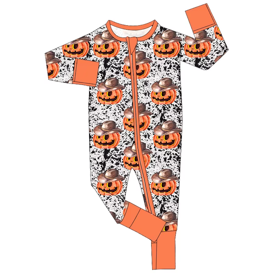 6.18 Halloween Pumpkin Zippered Toddler Clothes