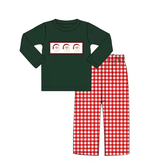 6.25 Santa Claus Plaid Boys Long Sleeve Suit