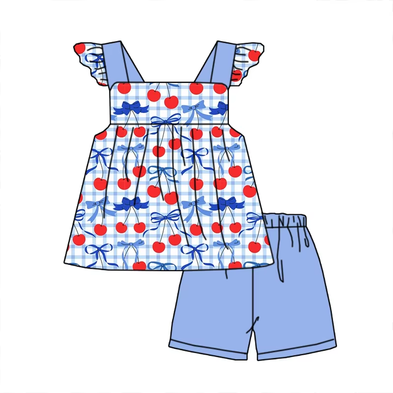 6.21 Cherry Plaid Flying Sleeve Suit