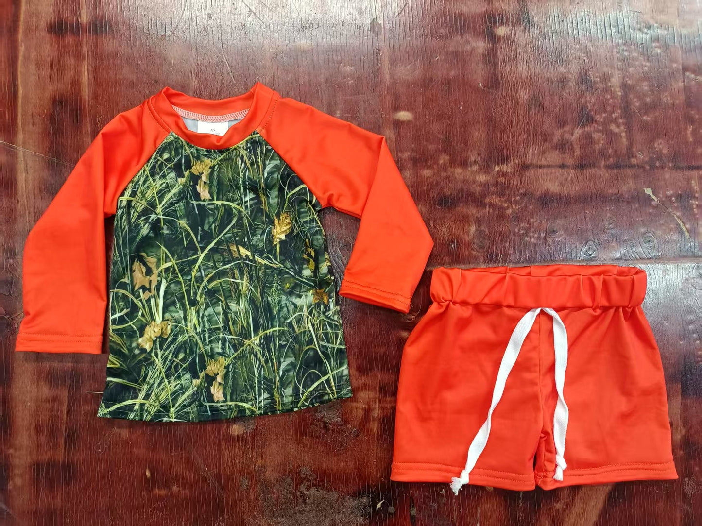 4.25 Boys Camouflage Short Sleeve Suit