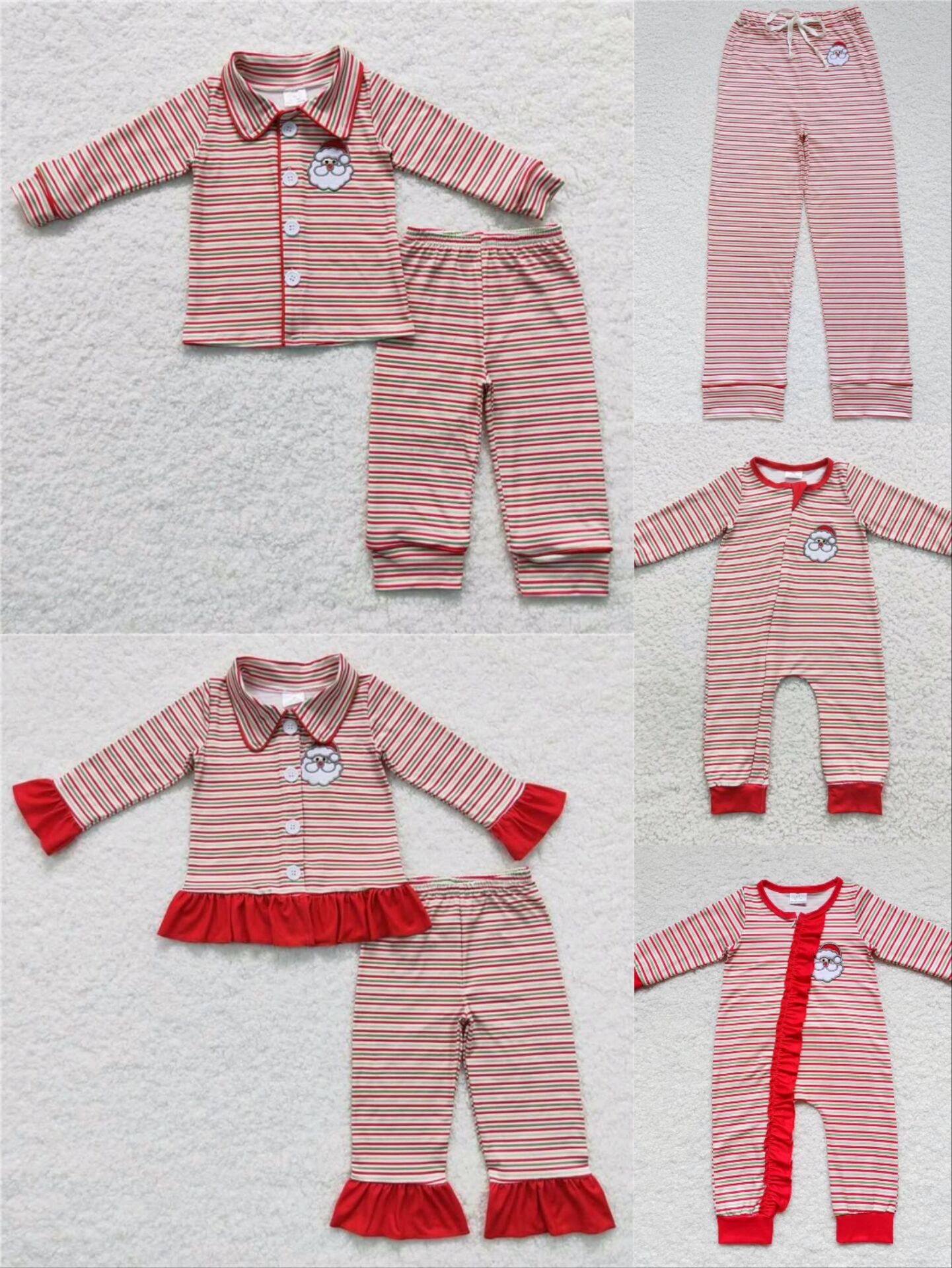 christmas baby zipper romper match pajamas outfits and adults pants Family Pack