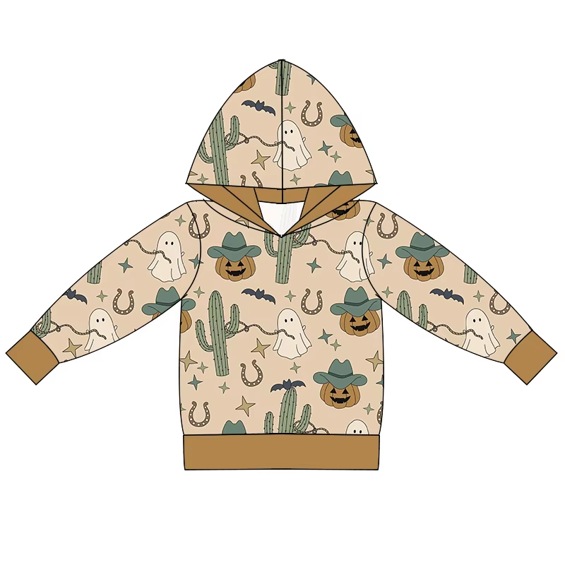 6.25 Halloween Cactus Hooded Long Sleeve Top