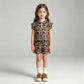 NEW RTS NO MOQ milk silk GSSO3569 Baby Girls Dark Khaki Camo Print Zipper Long Sleeve Top Scallop Hem Shorts Clothes Set