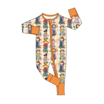 5.24 Snowman Orange Zipper Toddler Clothes