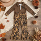 NEW RTS NO MOQ milk silk GT1698+P1039 Baby Girls Southern Leaves Camo Scallop Bell Bottom Pants