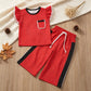 NEW RTS NO MOQ milk silk GSPO2370 Baby Girls Red Black Polka Dots Pocket Top Flare Pant Clothes Set