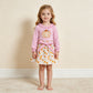 NEW RTS NO MOQ milk silk GLD1641 Embroidery Baby Girls Fall Pumpkin Long Sleeve Tunic Top Bow Short Skirt Set Fall Outfit
