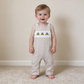 NEW RTS NO MOQ milk silk SR4277 Smocked Turkey Baby Boys Thanksgiving Khaki Checked Pockets Rompers