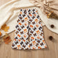 NEW RTS NO MOQ milk silk P1068 Baby Girls Black Orange Bows Stars Halloween Ruffle Flare Pants Bottom