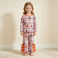 NEW RTS NO MOQ milk silk GLP3434 Baby Girls Ghost Pumpkins Scallop Top Bows Pants Halloween Clothes Set