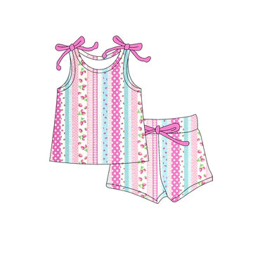 4.30 Pink Bow Suspender Set