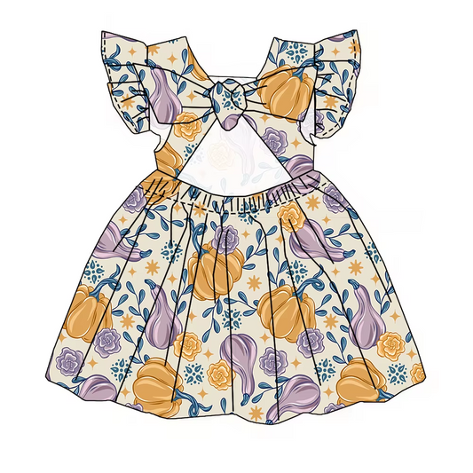 6.19 Cartoon Pumpkin Bow Dress
