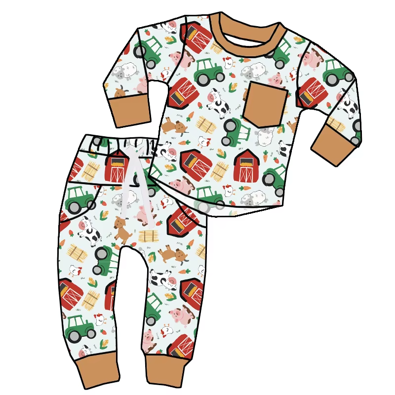 6.19 Farm Cow Pocket Boys Long Sleeve Suit