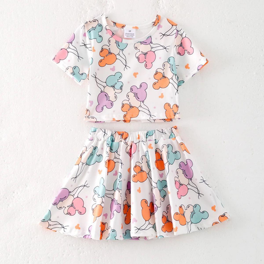 6.12 Cartoon girl summer short-sleeved suit