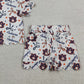 3.30 GSSO3252 Baby Girls Short Sleeve Star Bows Top Scallop Shorts Team Clothes Sets