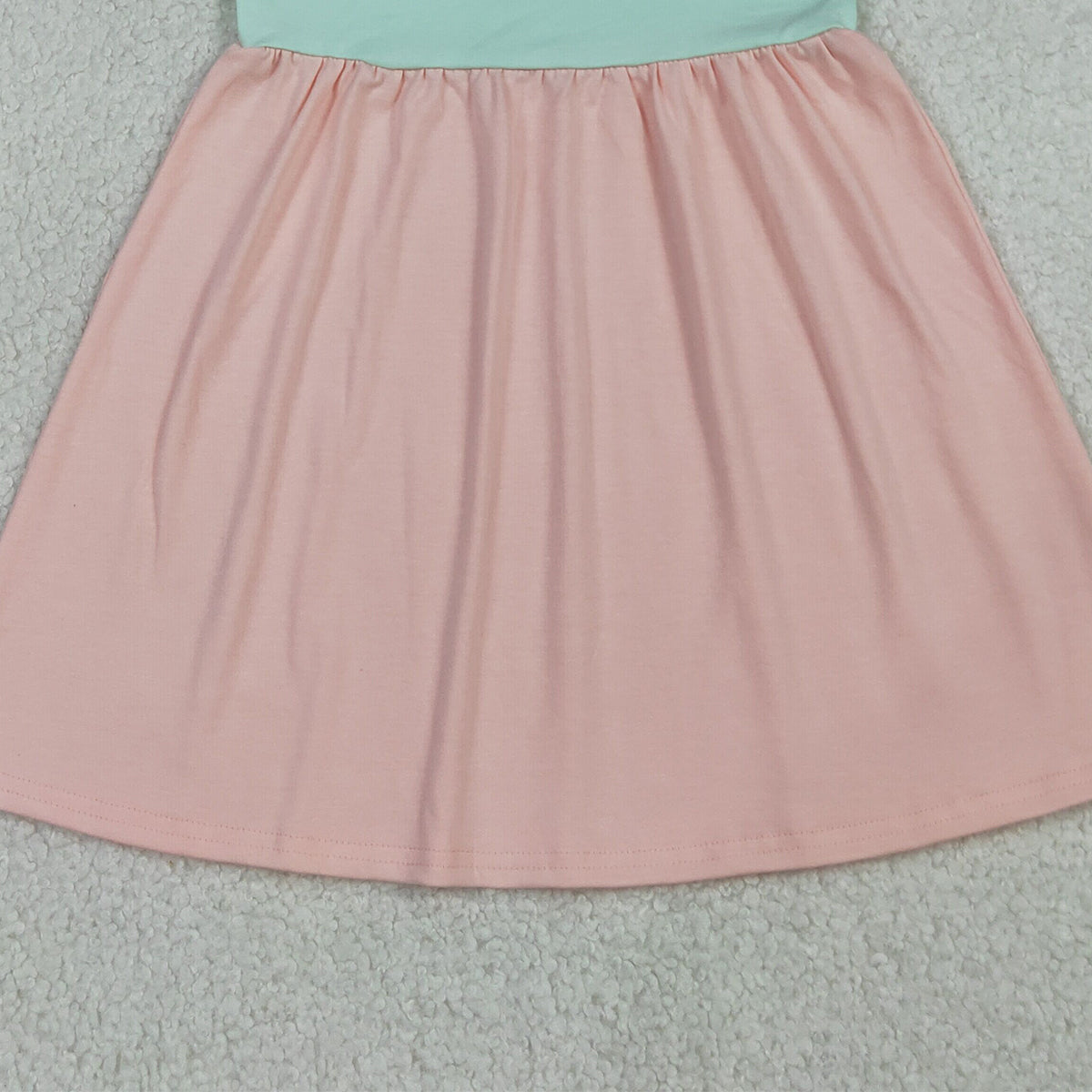 GSD3530 Embroidery Bows Baby Girls Flutter Sleeve Patchwork Knee Length Dress