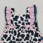 3.31 SR3898 Baby Girls Flutter Sleeve Western Print Ruffle Rompers