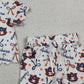 3.30 GSSO3252 Baby Girls Short Sleeve Star Bows Top Scallop Shorts Team Clothes Sets