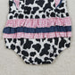 3.31 SR3898 Baby Girls Flutter Sleeve Western Print Ruffle Rompers
