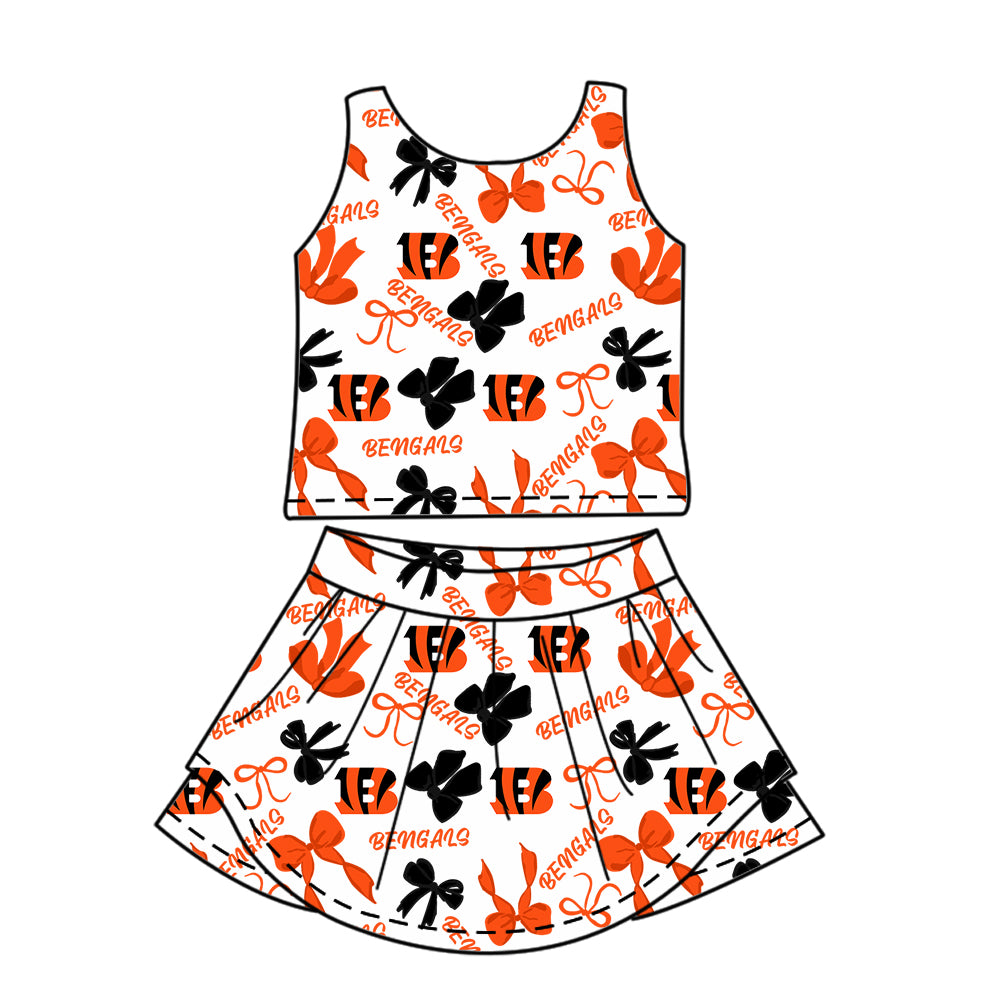 6.11 Letter Orange Sleeveless Culotte Suit