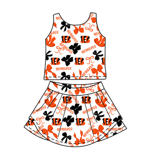 6.11 Letter Orange Sleeveless Culotte Suit