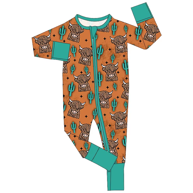 6.18 Bull head cactus zipper toddler clothes
