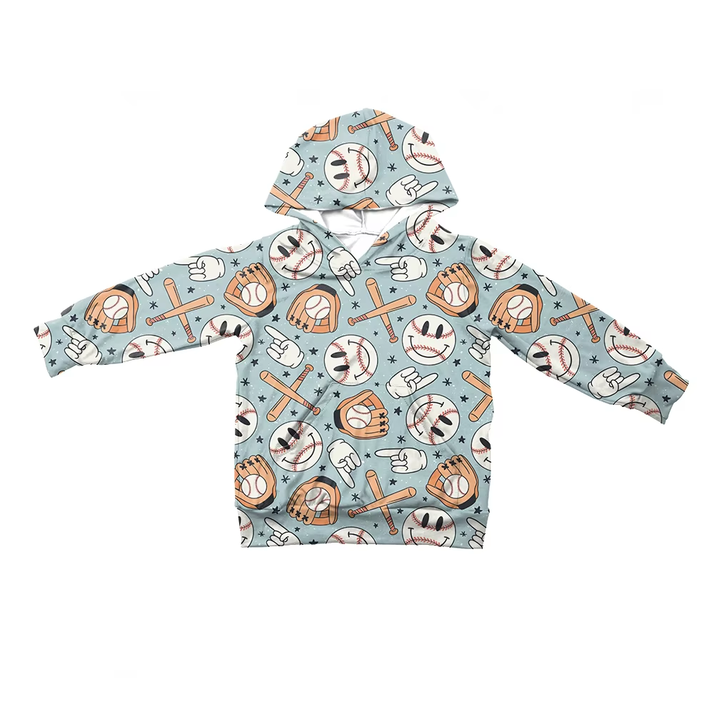 6.19 Baseball Smiley Face Long Sleeve Top