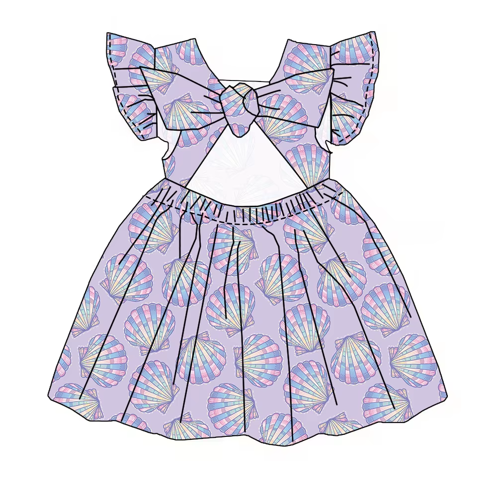 6.19 Purple Shell Bow Dress
