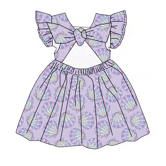 6.19 Purple Shell Bow Dress