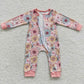 4.15zipper romper floral girls jumpsuit baby clothes