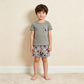 NEW RTS NO MOQ milk silk BSSO2005 Baby Boys Short Sleeve Shirt Top Tools Boxes Pockets Short Clothes Set