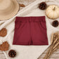 RTS NO MOQ yoga fabric SS0962 Baby Girls Maroon Yoga Active Pockets Short Bottoms