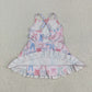 5.22  GSD2295 Pink yoga sleeveless dress with colorful bow pattern