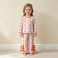 NEW RTS NO MOQ milk silk GLP3436 Baby Girls Bows Pumpkins Stripe Scallop Top Bows Pants Fall Clothes Set