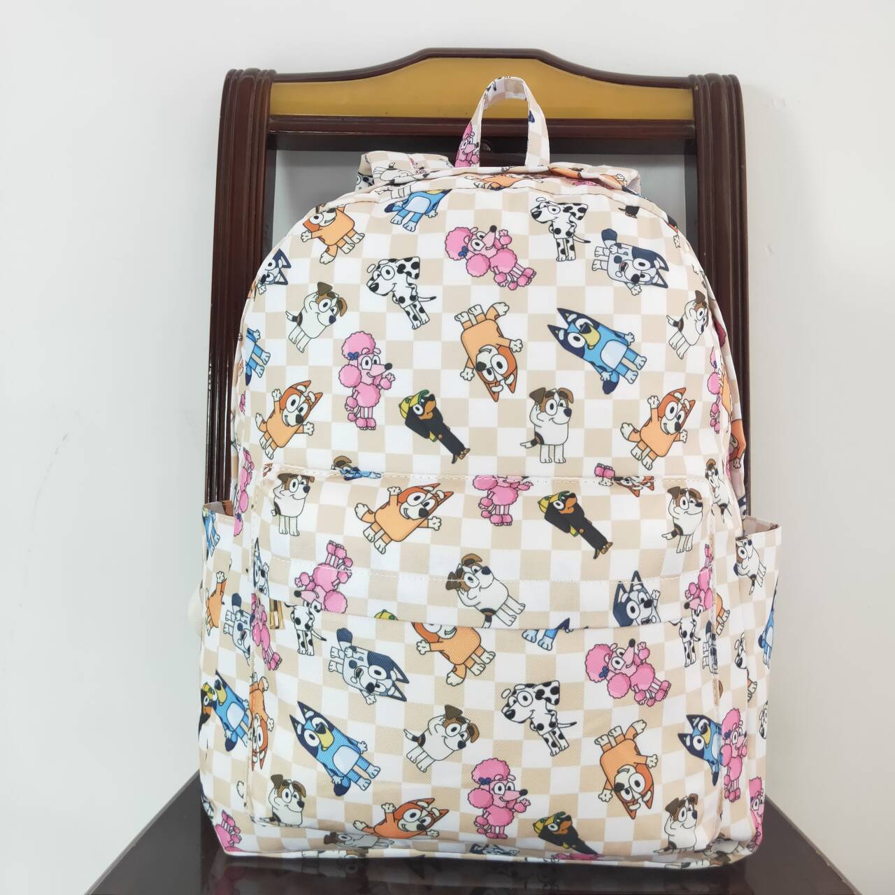 BA0187 bluey plaid backpack