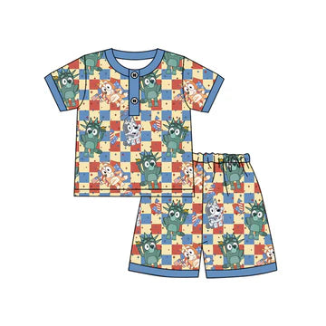 5.1bluey plaid summer suit