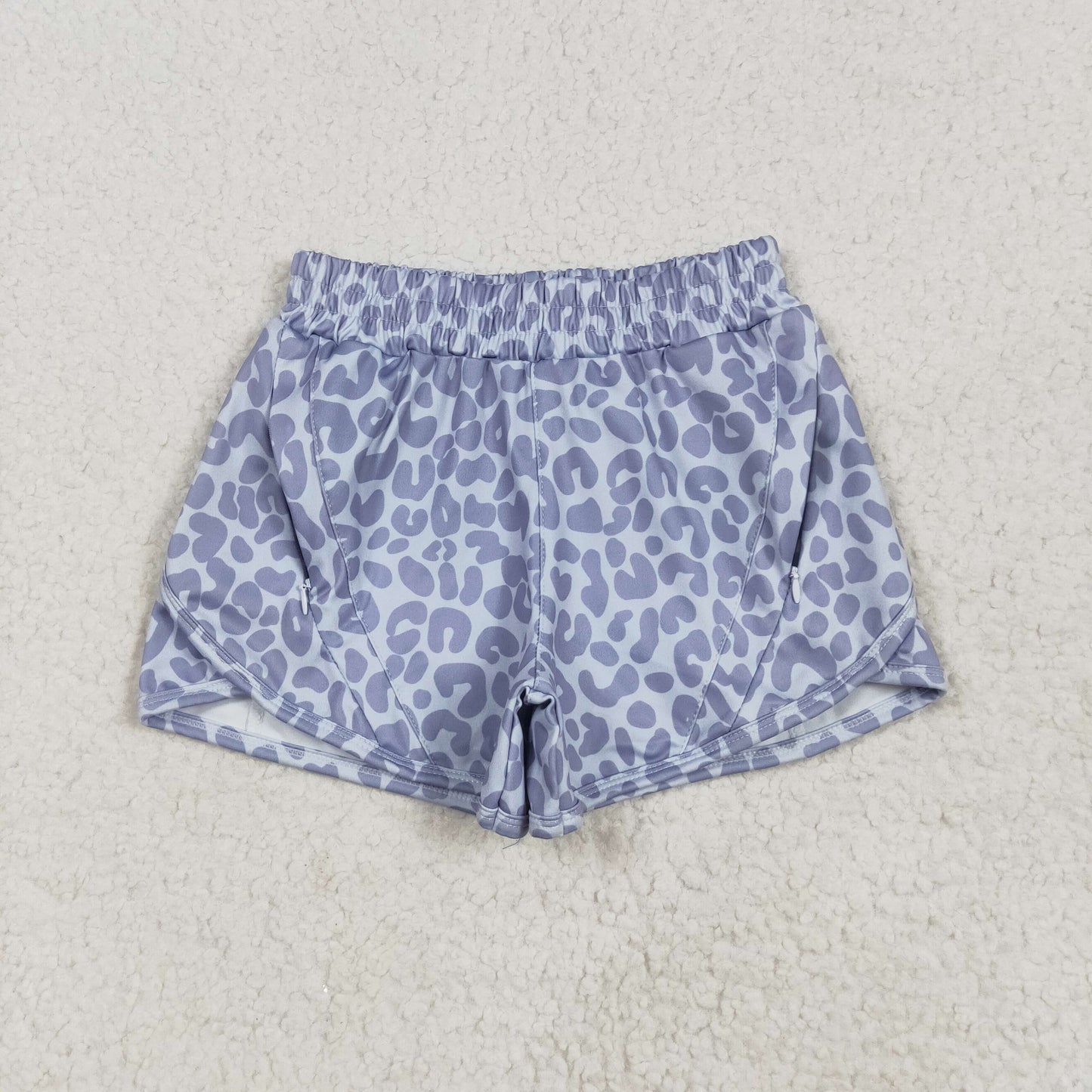 5.1  SS0464 Gray leopard print yoga shorts