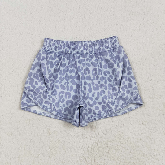 5.1  SS0464 Gray leopard print yoga shorts