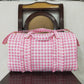 5.1  BA0302 Pink and white plaid lace gym bag