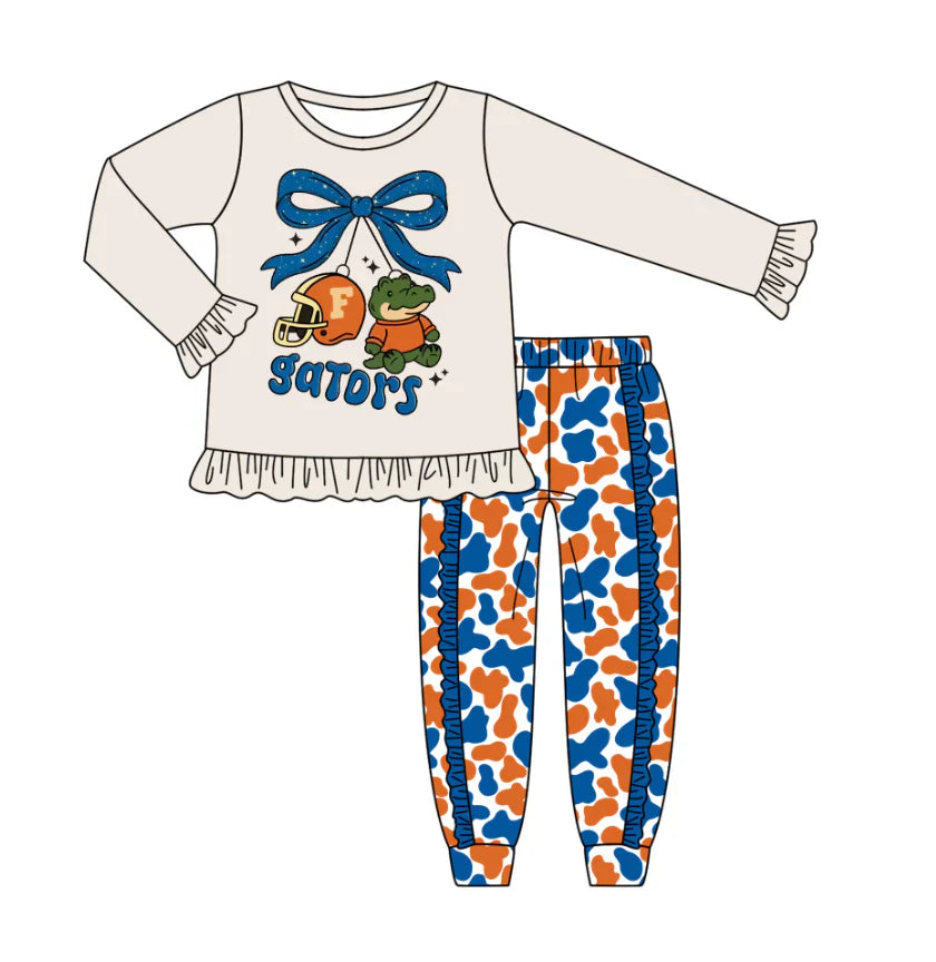 X8.15Grey Gators Team Top Ruffle Pants Outfits